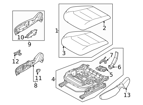 Passenger Seat Components for 2023 Kia EV6 #1