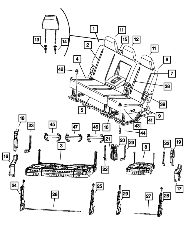 1DQ101D5AA - Interior Trim: Rear Seat Back for Mopar Image image