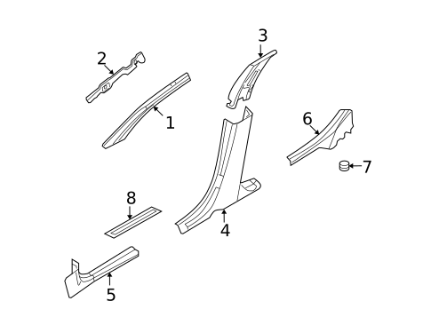 Interior Trim - Pillars for 2006 Lincoln Zephyr #0