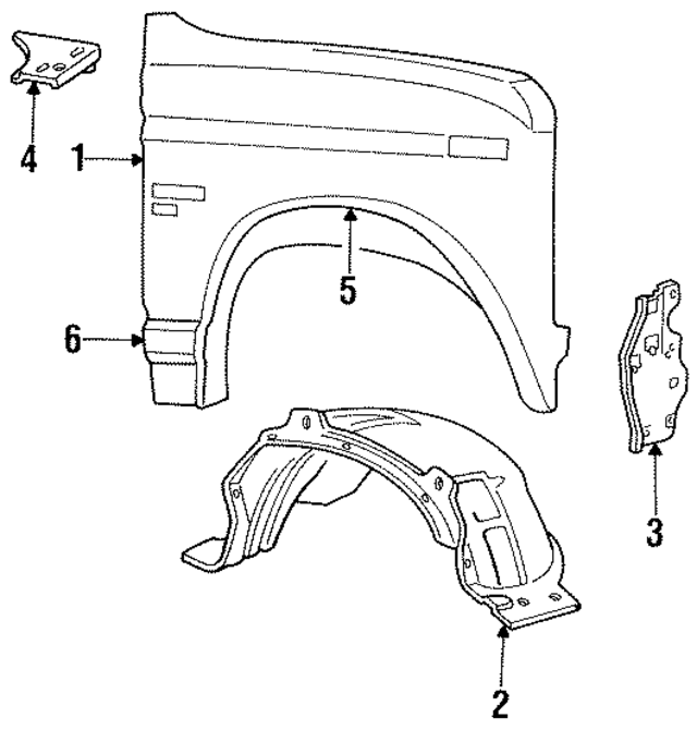 E7TZ16005A - Body: Fender for Ford: Bronco, F-150, F-250, F-350, F-Super Duty Image
