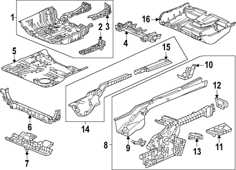 Rear Floor & Rails for 2024 Honda CR-V #0