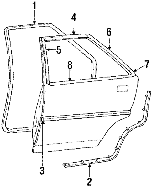 Exterior Trim - Rear Door for 1986 Dodge Colt #0