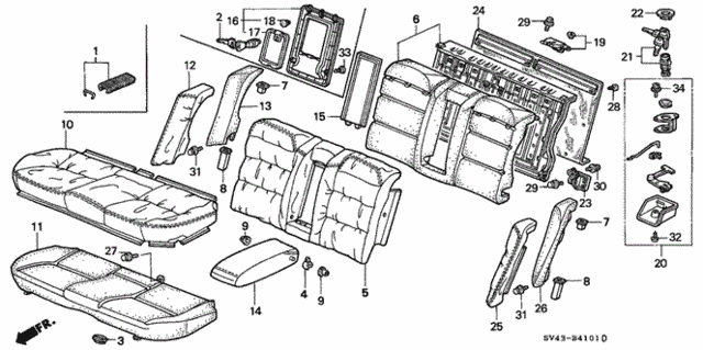 Rear Seat (2) for 1995 Honda Accord #0