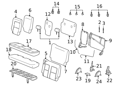 Rear Seat Components for 2005 Saturn Vue #0