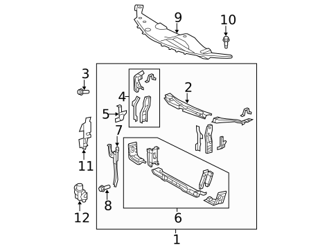 Radiator Support for 2007 Toyota Camry #1