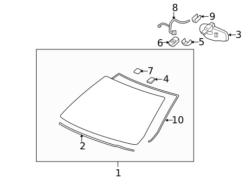 Glass - Windshield for 2011 Buick Lucerne #0