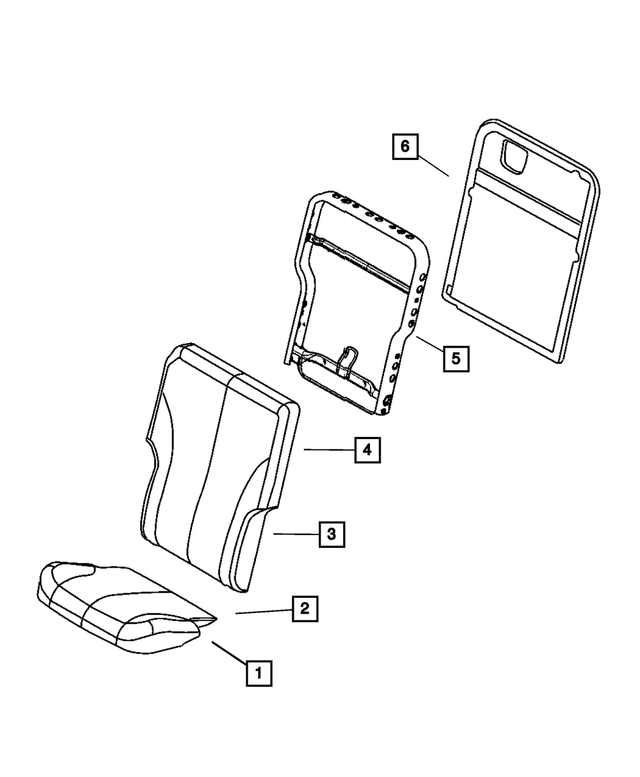 YN361DVAA - Interior Trim: Rear Seat Cushion, Right for Mopar Image