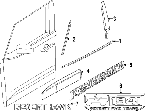Exterior Trim - Front Door for 2018 Jeep Renegade #0