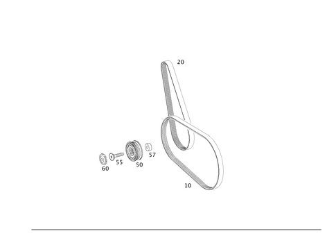 V-Belt, Belt Tightener, Sheave Pulley for 2005 Mercedes-Benz S430 #0