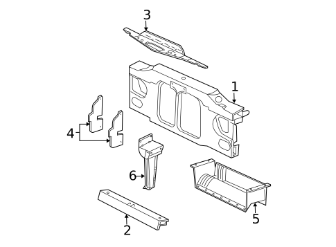Radiator Support for 2001 Ford Explorer Sport Trac #0