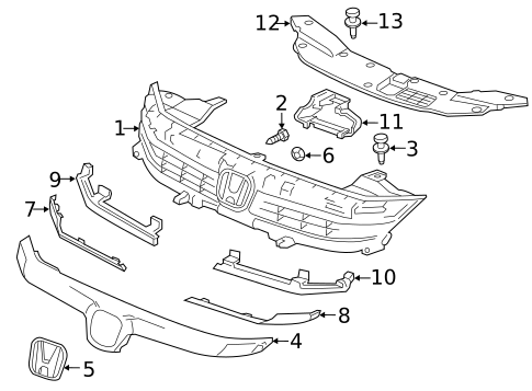 Grille & Components for 2012 Honda Insight #0