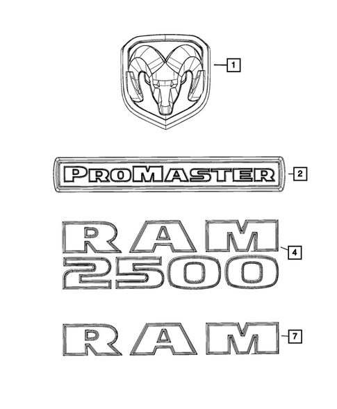 Nameplates for 2020 Ram ProMaster 3500 #0