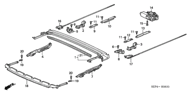 Roof Slide Components for 2004 Acura TL #0