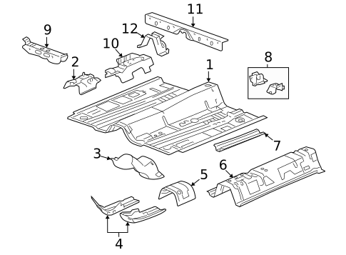 Rear Floor & Rails for 2008 Chevrolet Malibu #2