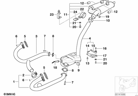 Exhaust System Parts with Mounts for 1997 BMW-Motorrad R 1100 S #0
