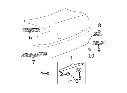 Exterior Trim - Trunk for 2000 Toyota Avalon #0