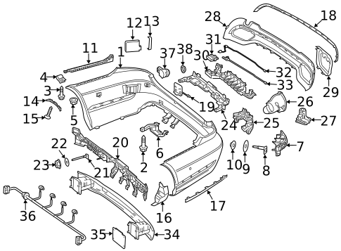 Bumper & Components - Rear for 2014 Mercedes-Benz SLK55 AMG #3