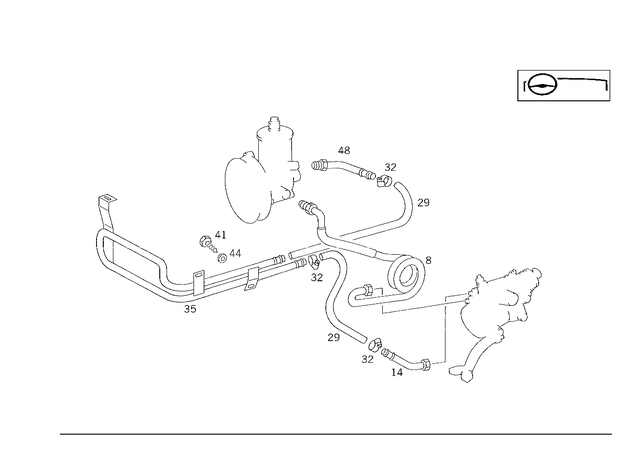 1244661781 - Steering: Hose for Mercedes-Benz Image image
