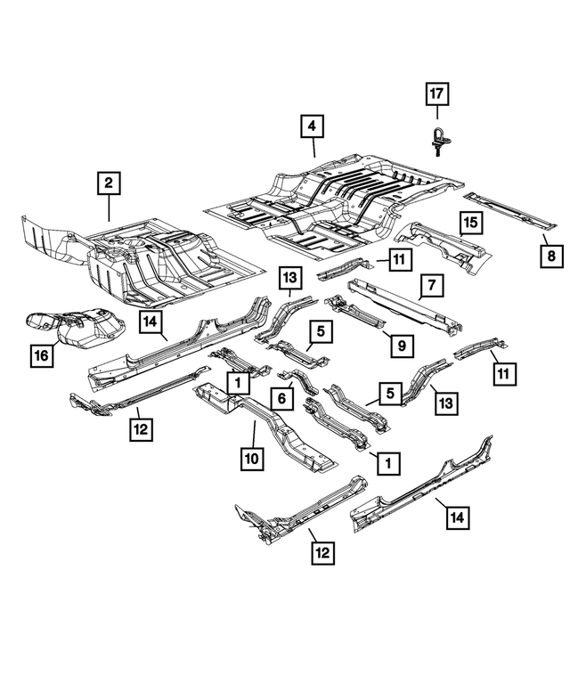 « 5108281AD – Body Sheet Metal Except Doors : Plancher Isolation pour Mopar Image »