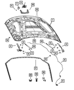 68361150AB - Body Sheet Metal Except Doors: Hood Latch for Mopar Image