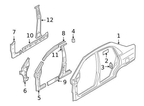 Center Pillar for 2007 Suzuki Aerio #0