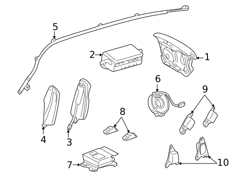 Air Bag Components for 2002 Lexus LS430 #0