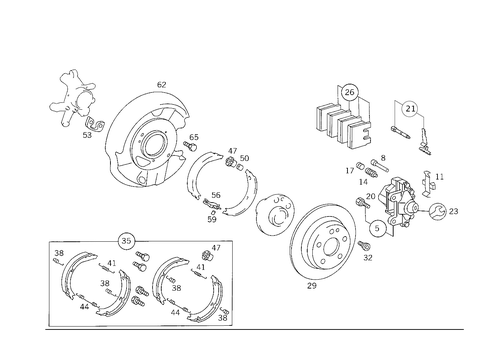 Rear Wheel Brake for 2002 Mercedes-Benz CLK430 #1