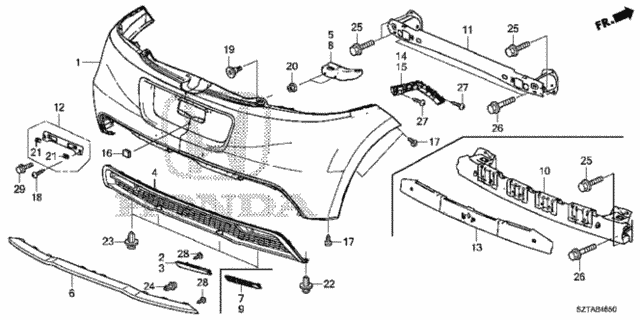Rear Bumper (1) for 2013 Honda CR-Z #0