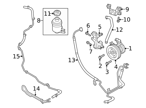 Pump & Hoses for 2010 Hyundai Genesis Coupe #0