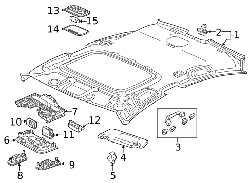 Interior Trim - Roof for 2019 Acura ILX #0