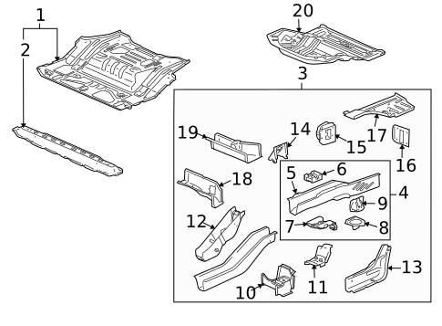 Rear Floor & Rails for 2005 Saturn Vue #0