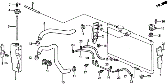 Radiator Hose (2) for 1997 Acura CL #0