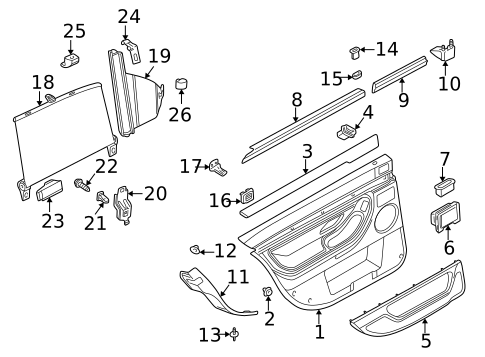 Interior Trim - Rear Door for 2001 BMW 740i #1
