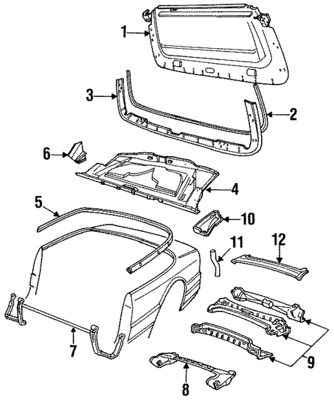 Folding Top Storage Compartment for 1989 Cadillac Allante #0