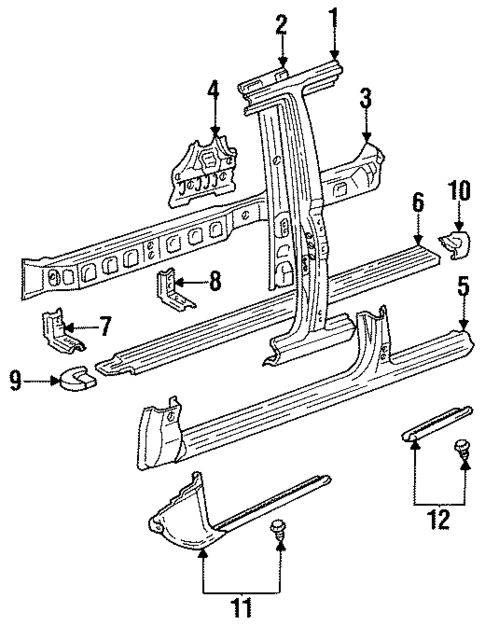 Center Pillar for 1991 Toyota Land Cruiser #0