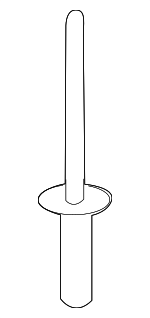 1416003130 - Body: Upper Bracket Rivet for Kia: K5, Niro, Niro EV, Optima, Sedona, Sorento, Spectra, Spectra5 Image