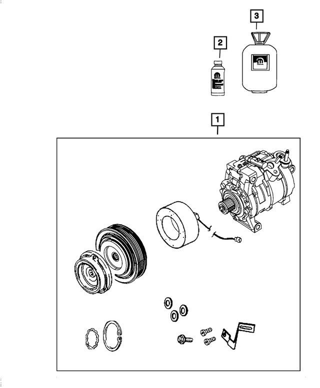 68721722AA - Air Conditioners and Heaters: Air Conditioning Compressor for Mopar Image