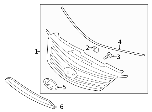 Grille & Components for 2013 Hyundai Azera #0