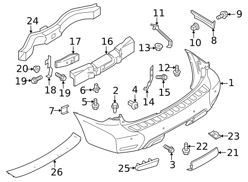 Bumper & Components - Rear for 2020 Nissan Armada #0