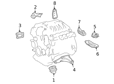 Engine & Trans Mounting for 2009 Mercedes-Benz CL550 #0