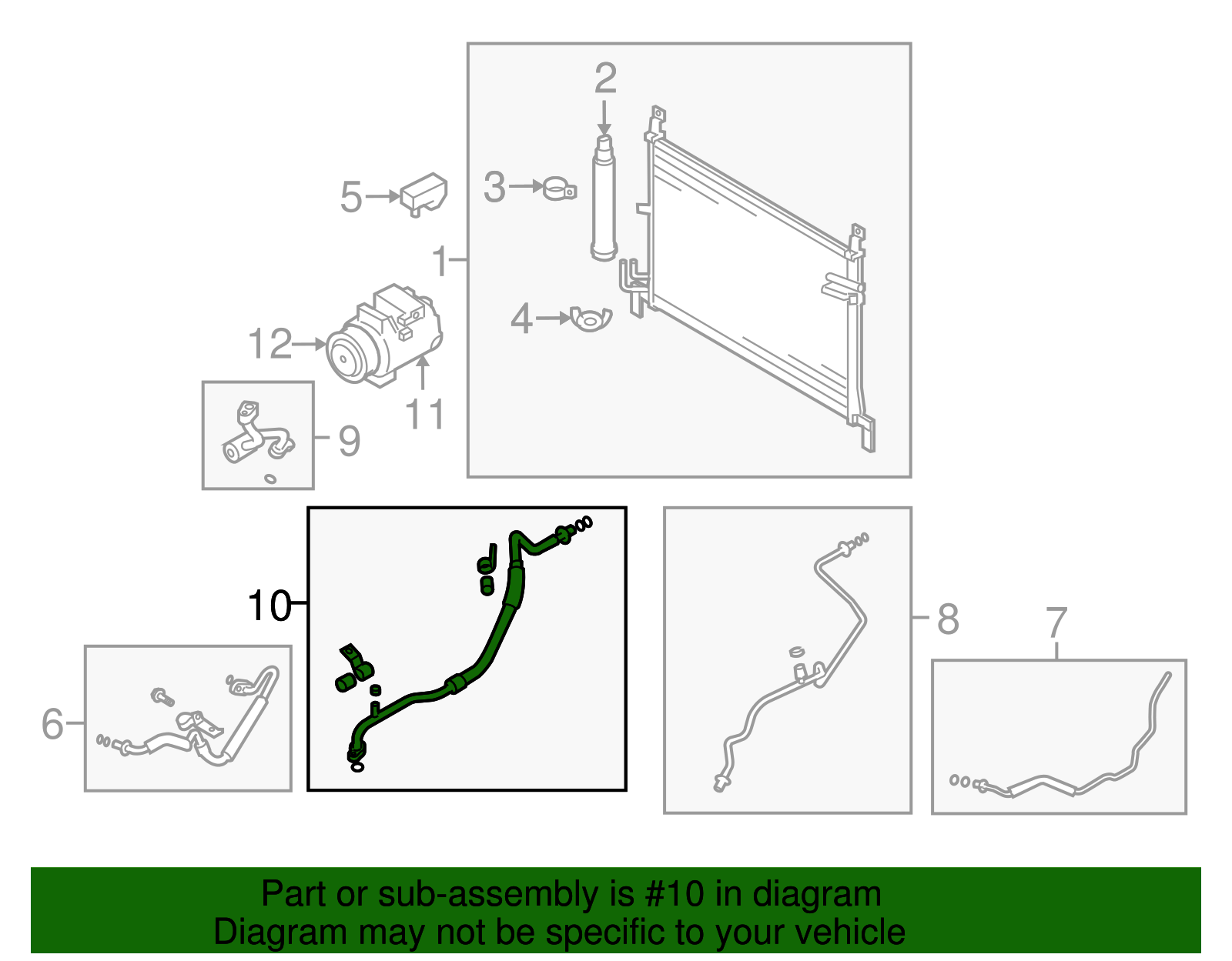 A/C Refrigerant Suction Hose - Nissan (92480-6AV1A)