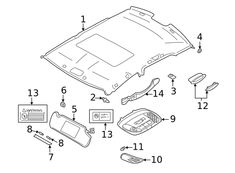 Interior Trim - Roof for 2003 Volvo S40 #0