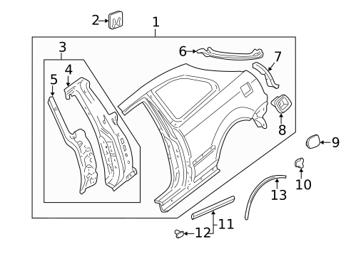 Exterior Trim - Quarter Panel for 1996 Honda Civic #0