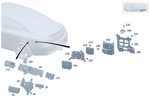 Control Modules and Relays in Load Compartment for 2020 Mercedes-Benz CLS53 AMG #0