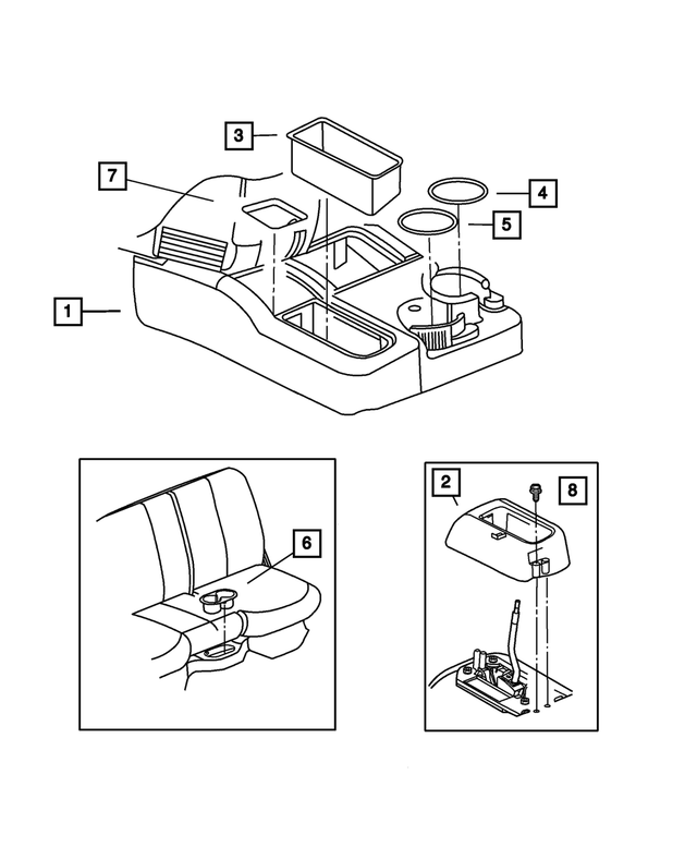 5HA81DX9AA - Instrument Panel and Radios and Consoles: Console Cup Holder Mat, Left for Mopar Image