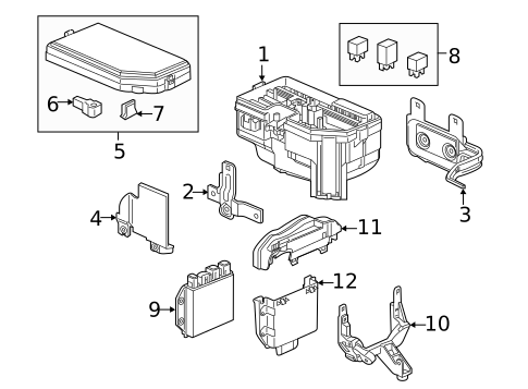 Fuse & Relay for 2021 Honda Ridgeline #0