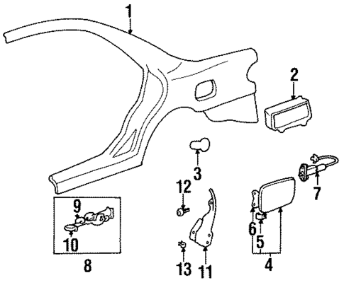 Fuel Door for 1996 Hyundai Accent #0