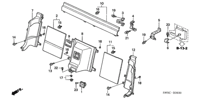 Rear Bulkhead Lining for 2004 Acura NSX #0