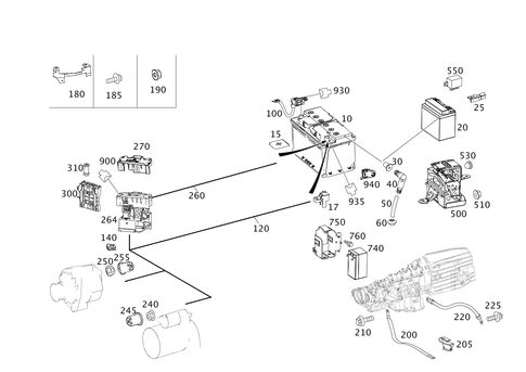 Battery, Starter and Alternator Line for 2014 Mercedes-Benz GLK250 #0