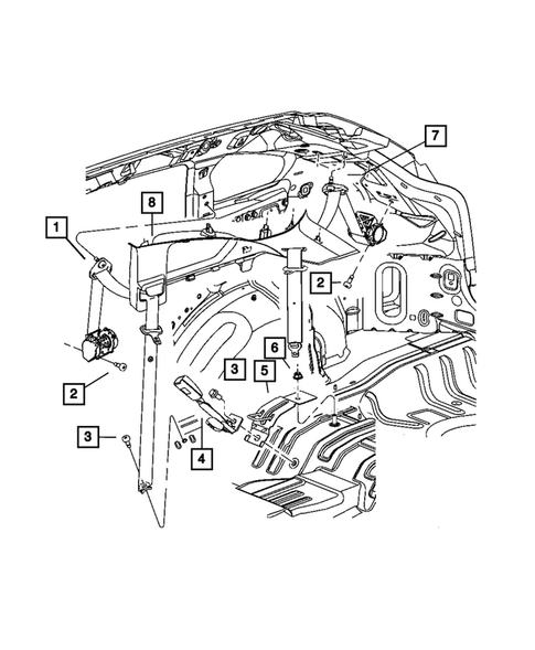 Seat Belts-Front and Rear for 2007 Dodge Caliber #1